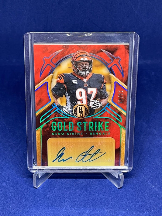 GENO ATKINS 2020 PANINI GOLD STANDARD GOLD STRIKE AUTO #D 16/49