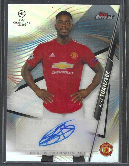 AXEL TUANZEBE 2020-21 TOPPS FINEST UCL SILVER REFRACTOR AUTO #FA-AXT