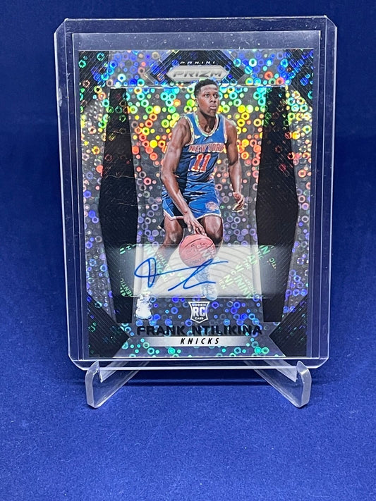 FRANK NTILIKINA 2017-18 PANINI PRIZM SILVER DISCO PRIZM AUTO ROOKIE RC #275