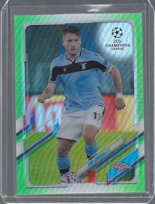 CIRO IMMOBILE 2020-21 TOPPS CHROME CHAMPIONS LEAGUE LIME GREEN REFRACTOR #D /99