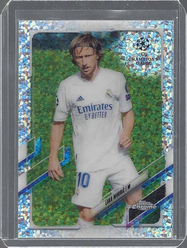 LUKA MODRIC 2020-21 TOPPS CHROME CHAMPIONS LEAGUE SPECKLE DIAMOND REFRACTOR #75