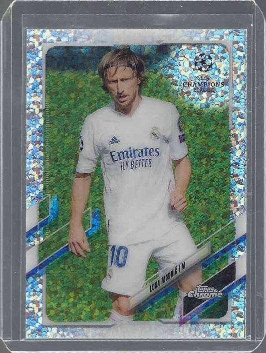 LUKA MODRIC 2020-21 TOPPS CHROME CHAMPIONS LEAGUE SPECKLE DIAMOND REFRACTOR #75