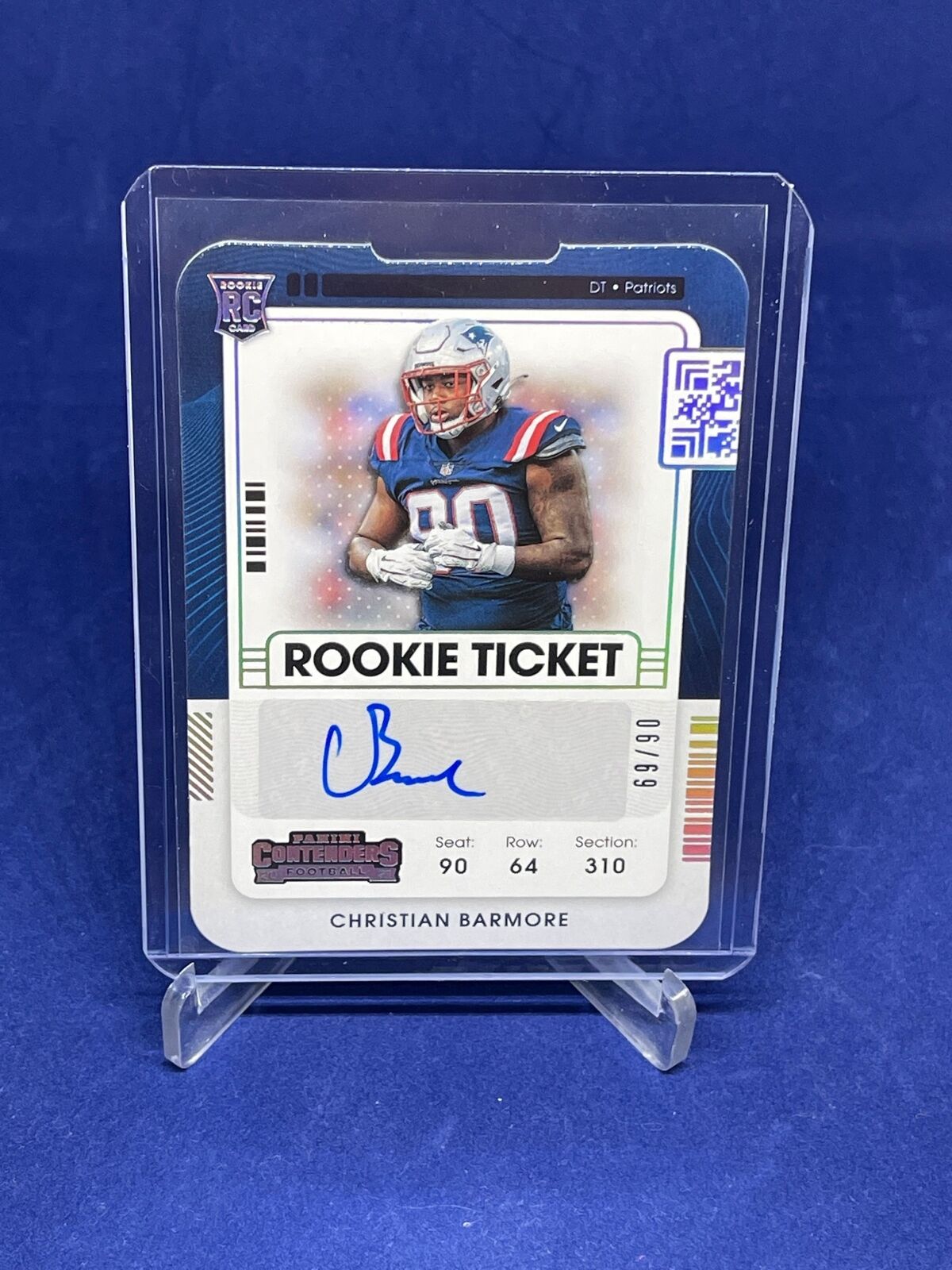 CHRISTIAN BARMORE 2021 CONTENDERS TICKET STUB DIE CUT ROOKIE AUTO RC #D 69/90