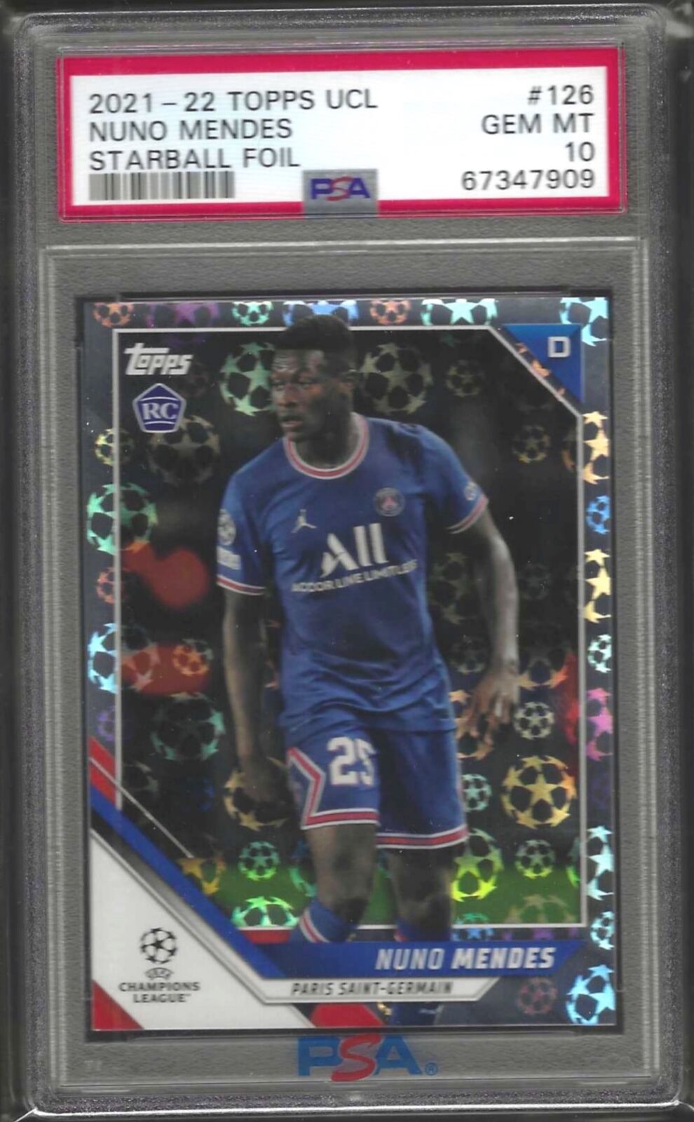 NUNO MENDES 2021-22 TOPPS STARBALL FOIL ROOKIE RC #126 PSA 10 GEM MINT POP 3