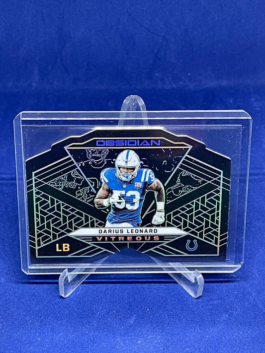 DARIUS LEONARD 2019 PANINI OBSIDIAN VITREOUS DIE CUT #D 4/50