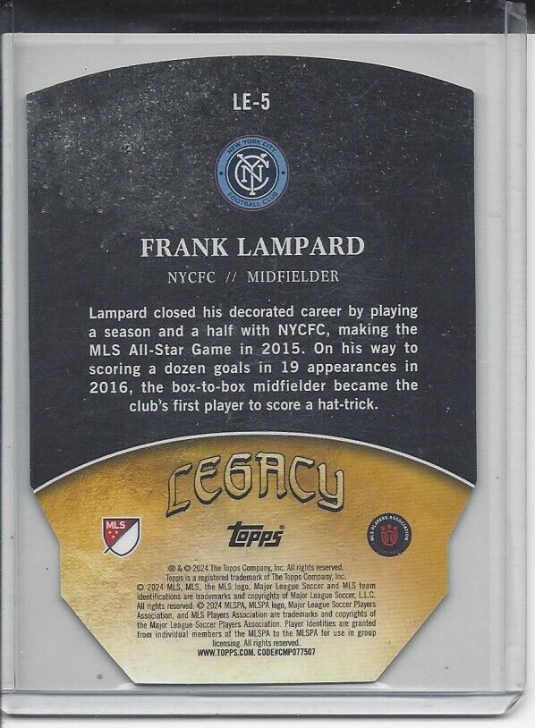 FRANK LAMPARD 2024 TOPPS MLS SUPERSTARS LEGACY DIE CUT SP REFRACTOR #5