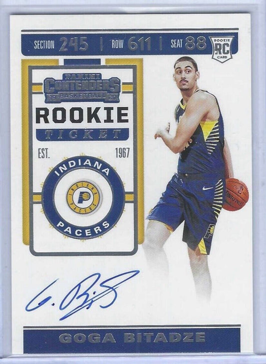 GOGA BITADZE 2019-20 PANINI CONTENDERS ROOKIE TICKET ON CARD AUTO RC #136