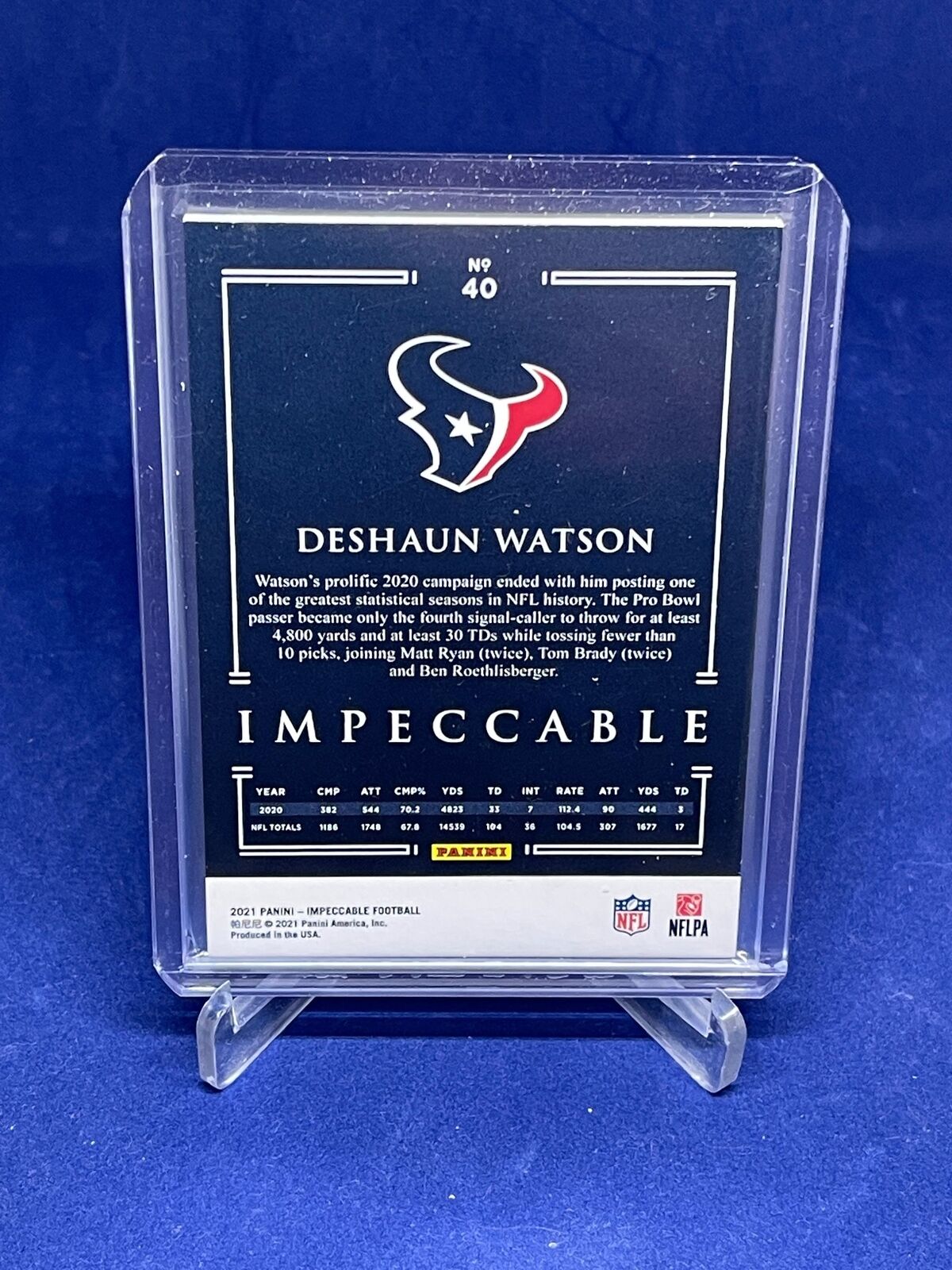 DESHAUN WATSON 2021 PANINI IMPECCABLE BRONZE #D 27/35