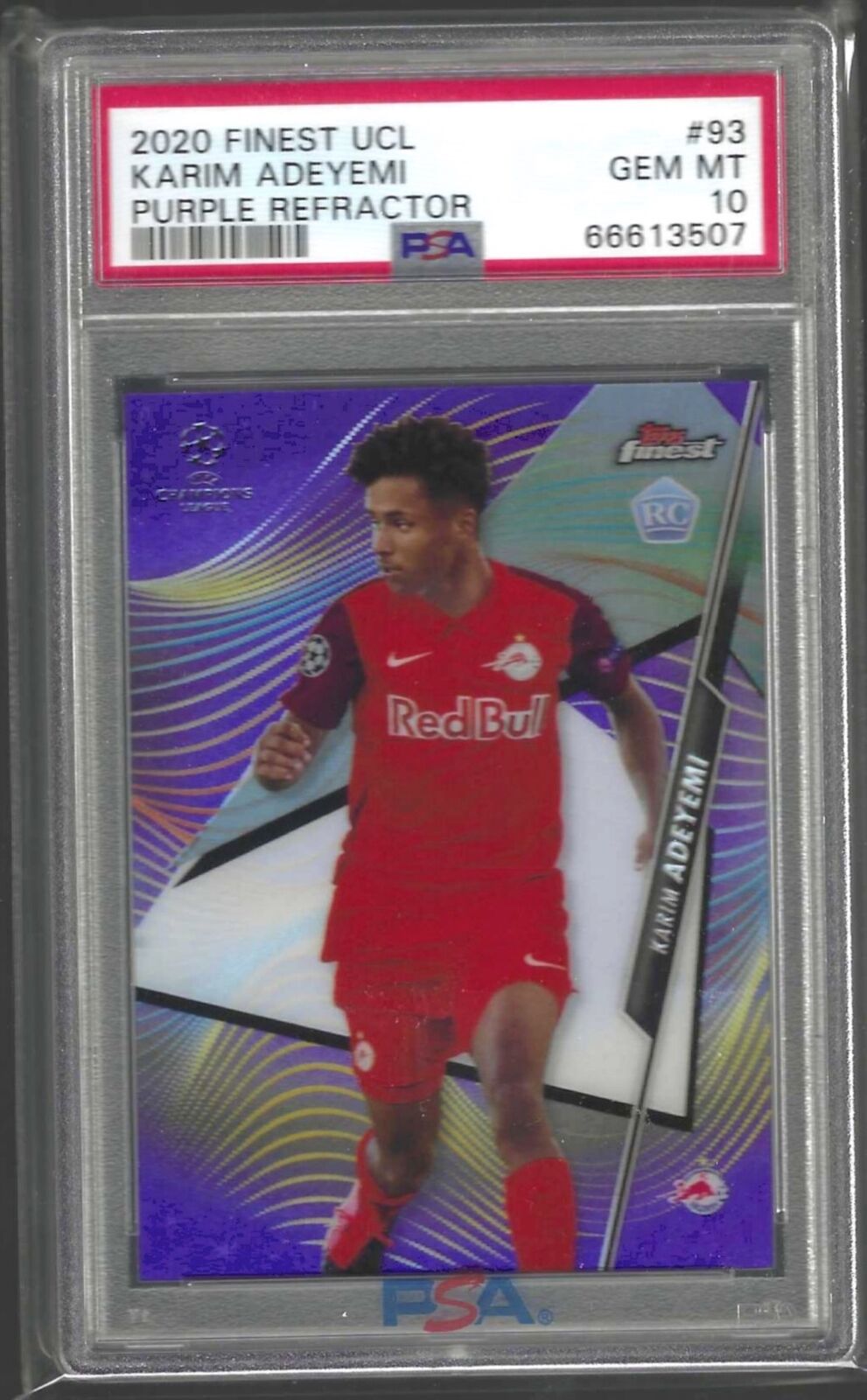 KARIM ADEYEMI 2020-21 TOPPS FINEST PURPLE REFRACTOR RC /250 PSA 10 GEM POP 16