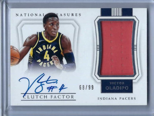 VICTOR OLADIPO 2017-18 PANINI NATIONAL TREASURES CLUTCH FACTOR AUTO JERSEY /99
