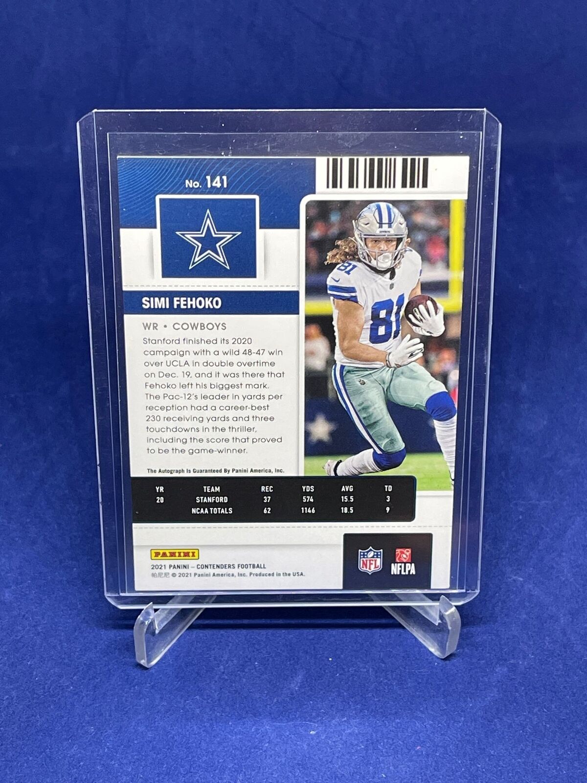 SIMI FEHOKO 2021 PANINI CONTENDERS ROOKIE TICKET ON CARD AUTO RC #141