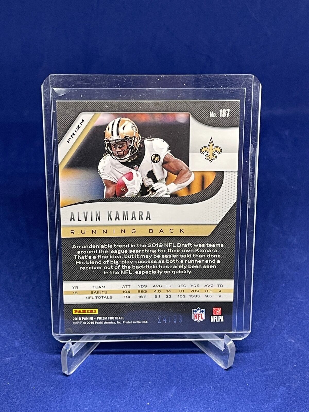 ALVIN KAMARA 2019 PANINI PRIZM BLUE ICE PRIZM #D 24/99
