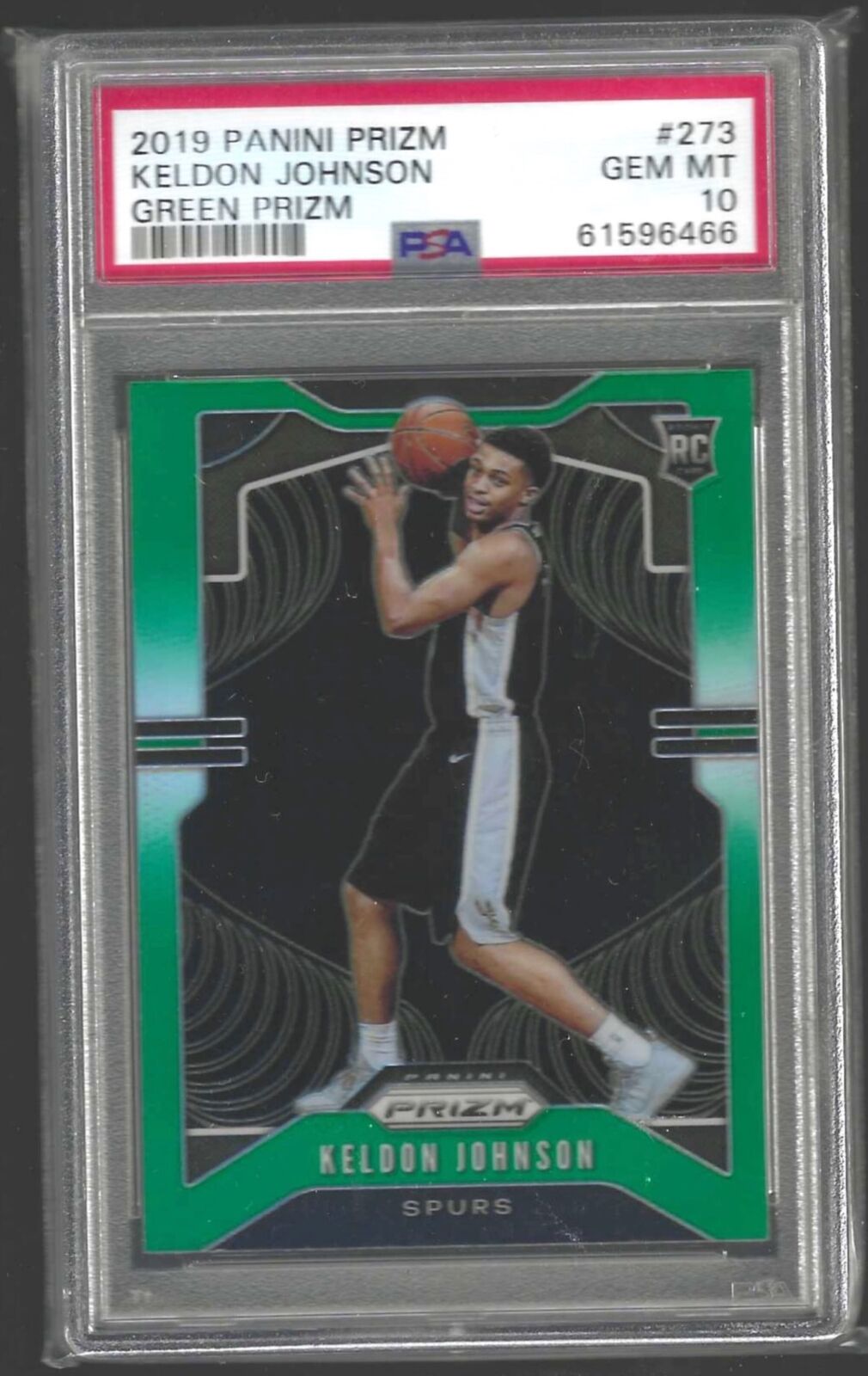 KELDON JOHNSON 2019-20 PANINI PRIZM GREEN PRIZM ROOKIE RC #273 PSA 10 GEM MINT