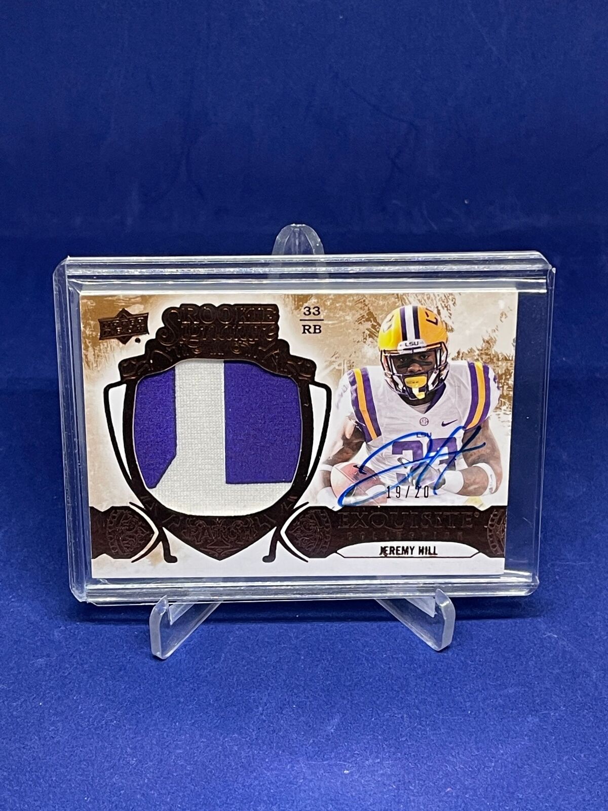 JEREMY HILL 2014 UPPER DECK EXQUISITE RPA BRONZE ROOKIE PATCH AUTO RC #D 19/20