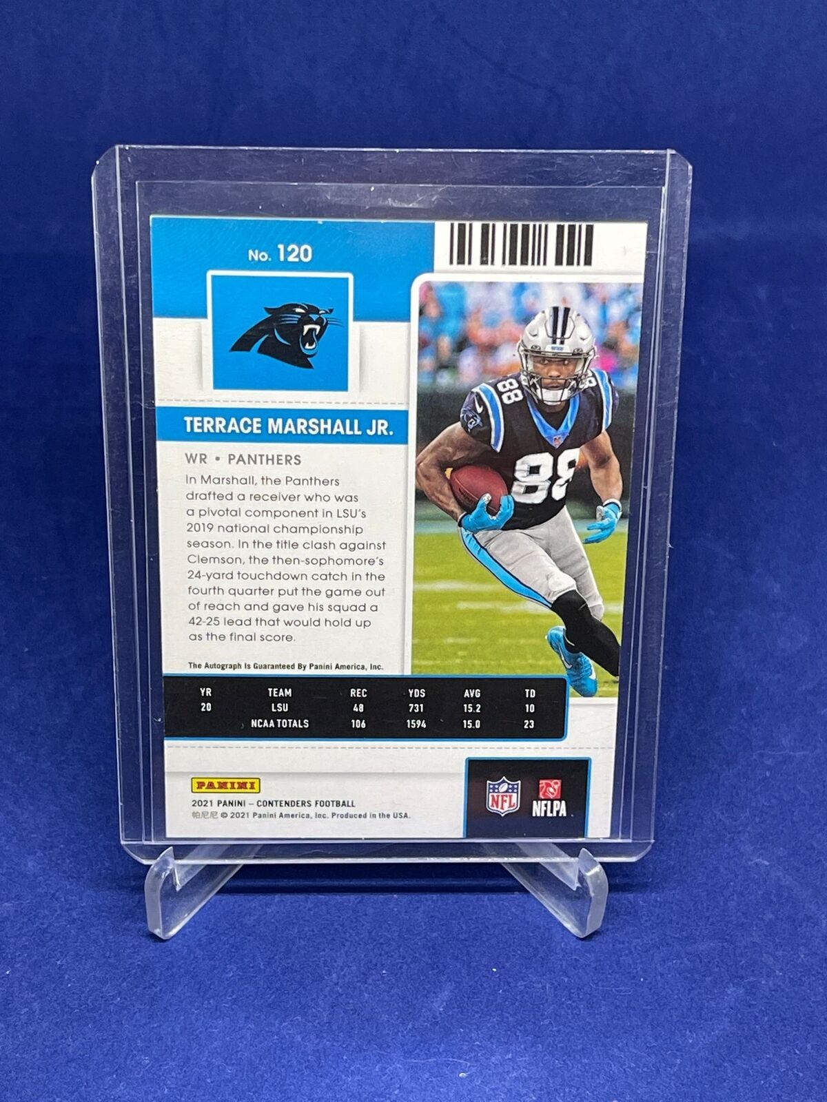 TERRACE MARSHALL JR 2021 PANINI CONTENDERS ROOKIE TICKET ON CARD AUTO RC #120