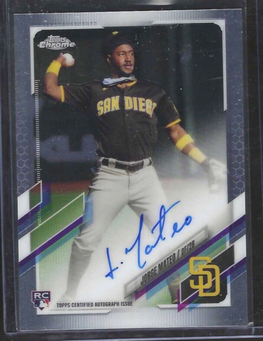 JORGE MATEO 2020 TOPPS CHROME ROOKIE ON CARD AUTO RC #RA-JMA
