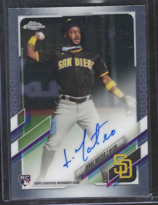 JORGE MATEO 2020 TOPPS CHROME ROOKIE ON CARD AUTO RC #RA-JMA