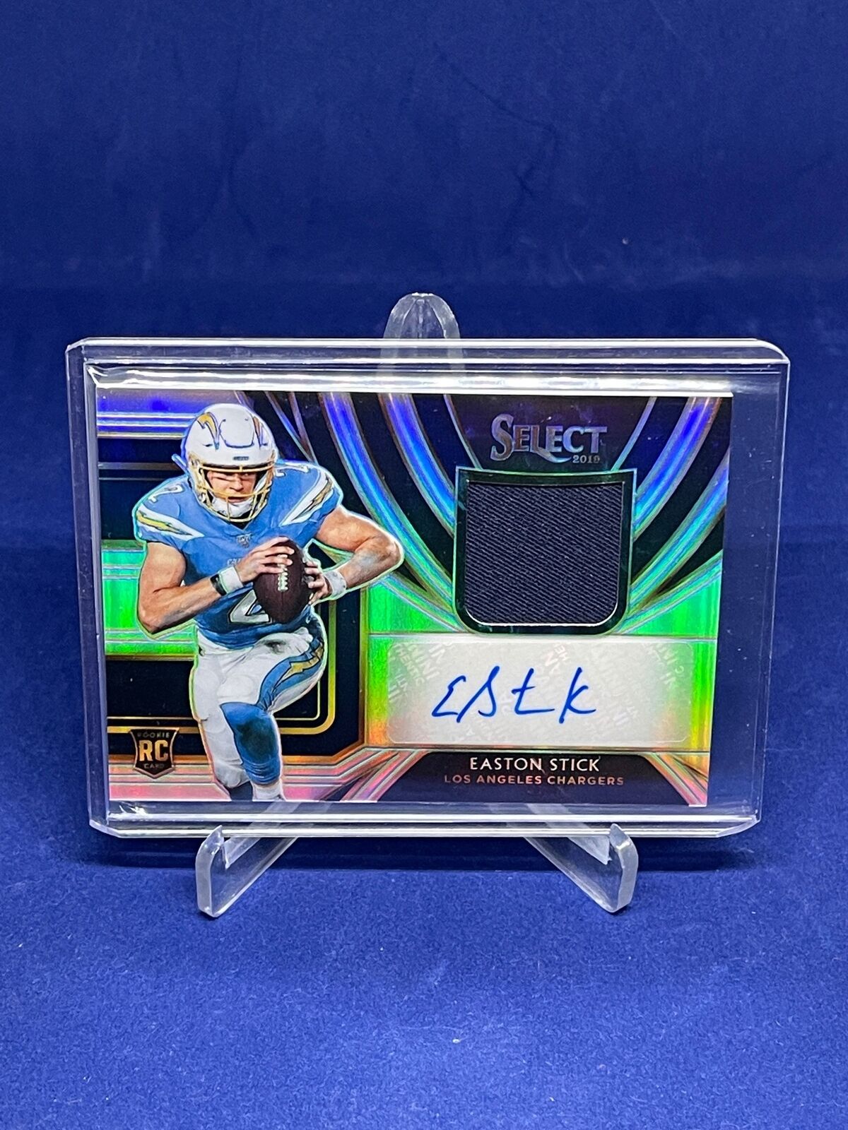 EASTON STICK 2019 PANINI SELECT SILVER PRIZM JERSEY AUTO RC #D 192/199