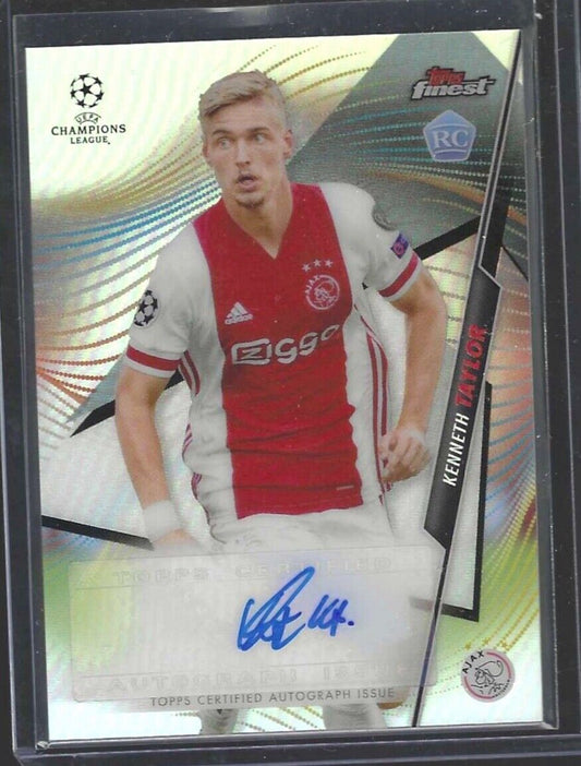 KENNETH TAYLOR 2020-21 TOPPS FINEST UCL SILVER REFRACTOR ROOKIE AUTO RC #FA-KT