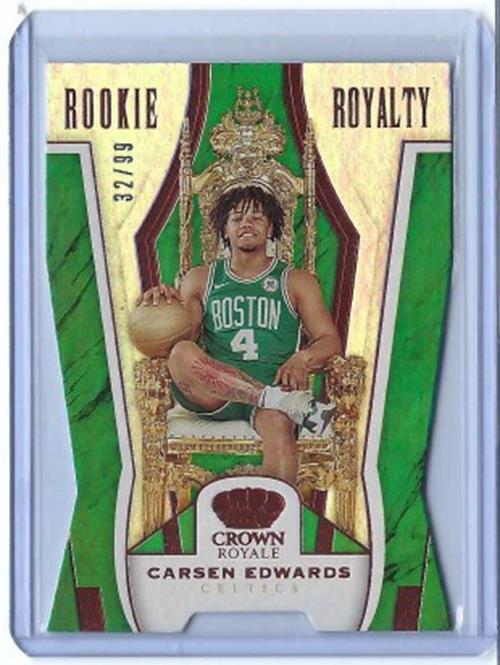 CARSEN EDWARDS 2019-20 PANINI CROWN ROYALE ORANGE ROOKIE ROYALTY RC #D 32/99