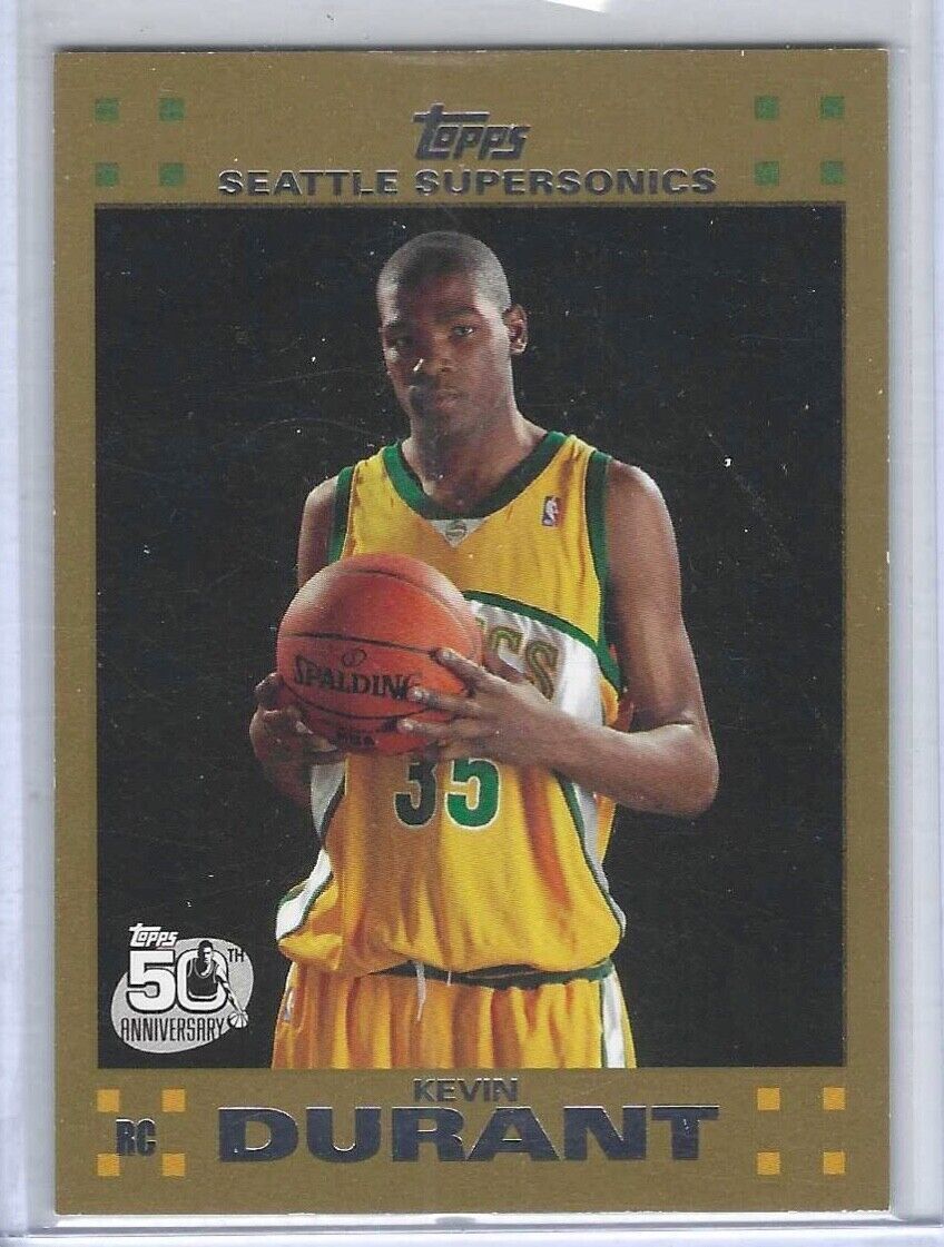 KEVIN DURANT 2007-08 TOPPS 50TH ANNIVERSARY GOLD ROOKIE RC #D 1530/2007