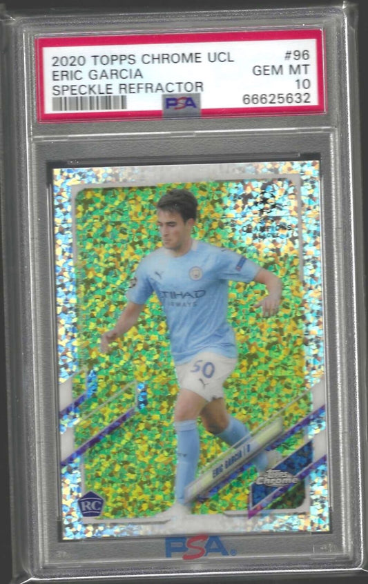 ERIC GARCIA 2020-21 TOPPS CHROME SPECKLE REFRACTOR RC #96 PSA 10 GEM POP 1/1