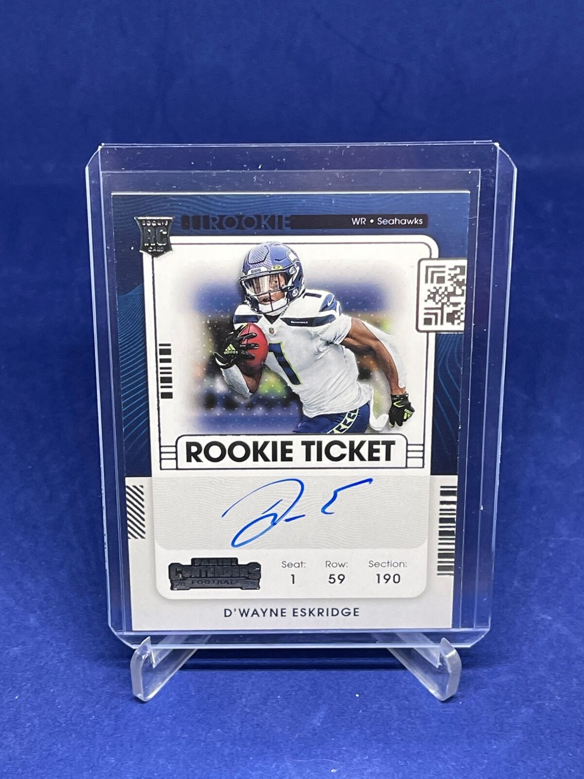 D'WAYNE ESKRIDGE 2021 PANINI CONTENDERS ROOKIE TICKET AUTO VARIATION RC #118