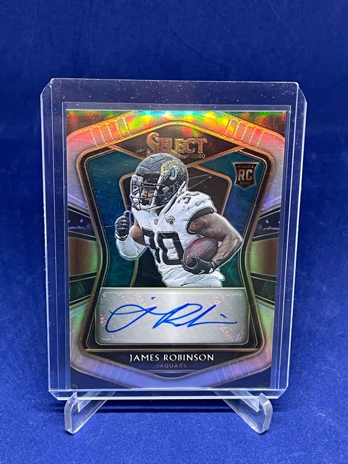 JAMES ROBINSON 2020 PANINI SELECT SILVER PRIZM AUTO ROOKIE RC #D 46/99