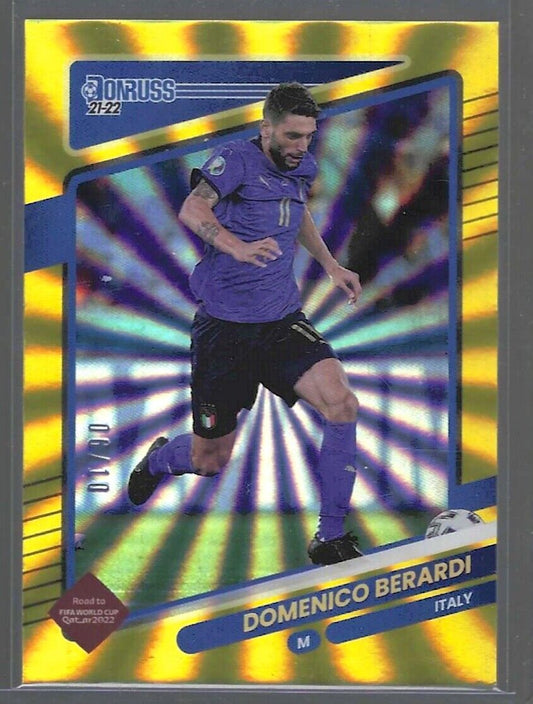 DOMENICO BERARDI 2021-22 PANINI DONRUSS ROAD TO QATAR GOLD LASER FOIL #D 06/10