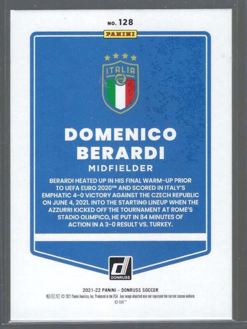 DOMENICO BERARDI 2021-22 PANINI DONRUSS ROAD TO QATAR GOLD LASER FOIL #D 06/10