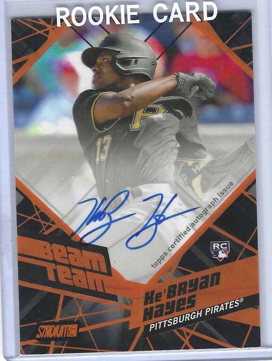 KE'BRYAN HAYES 2021 TOPPS STADIUM CLUB BEAM TEAM ORANGE ROOKIE AUTO RC #D 4/5
