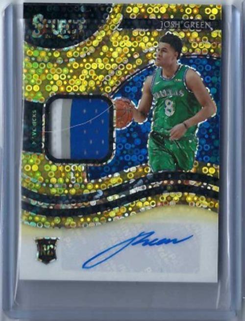 JOSH GREEN 2020-21 PANINI SELECT GOLD DISCO PRIZM PATCH AUTO RC #D 3/10