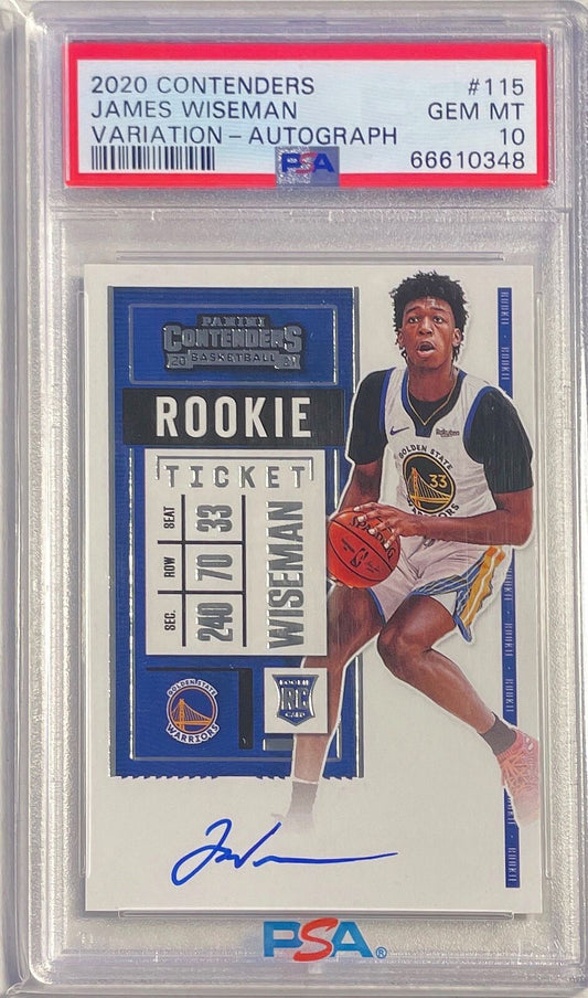 JAMES WISEMAN 2020-21 CONTENDERS VARIATION TICKET AUTO RC #115 PSA 10 GEM POP 15