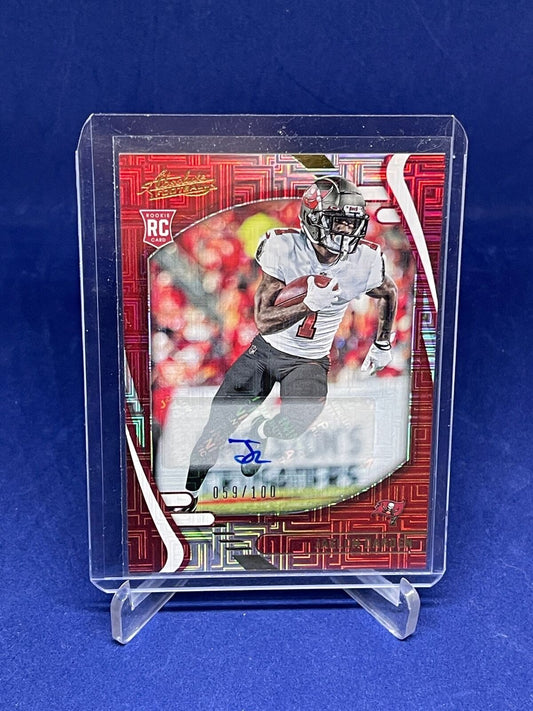 JAELON DARDEN 2021 PANINI ABSOLUTE RED SQUARES ROOKIE AUTO RC #D 59/100