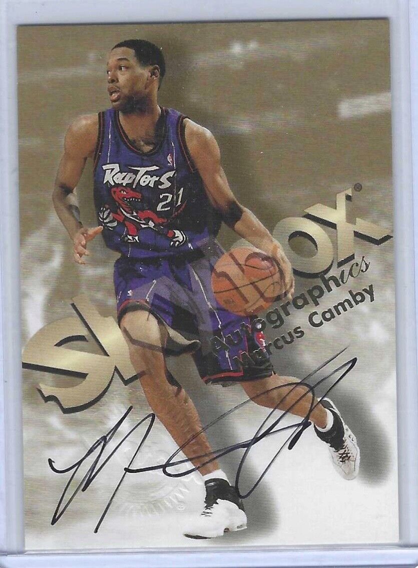 MARCUS CAMBY 1998-99 SKYBOX AUTOGRAPHICS ON CARD AUTO