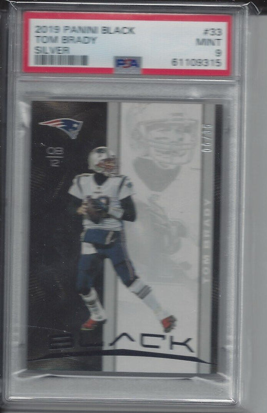 TOM BRADY 2019 PANINI BLACK SILVER #D 6/35 PSA 9 MINT POP 2