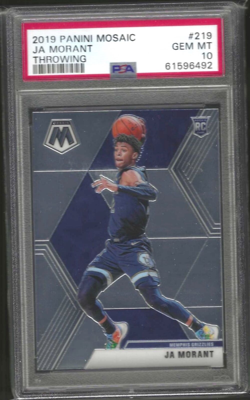 JA MORANT 2019-20 PANINI MOSAIC THROWING VARIATION ROOKIE SP RC #219 PSA 10 GEM