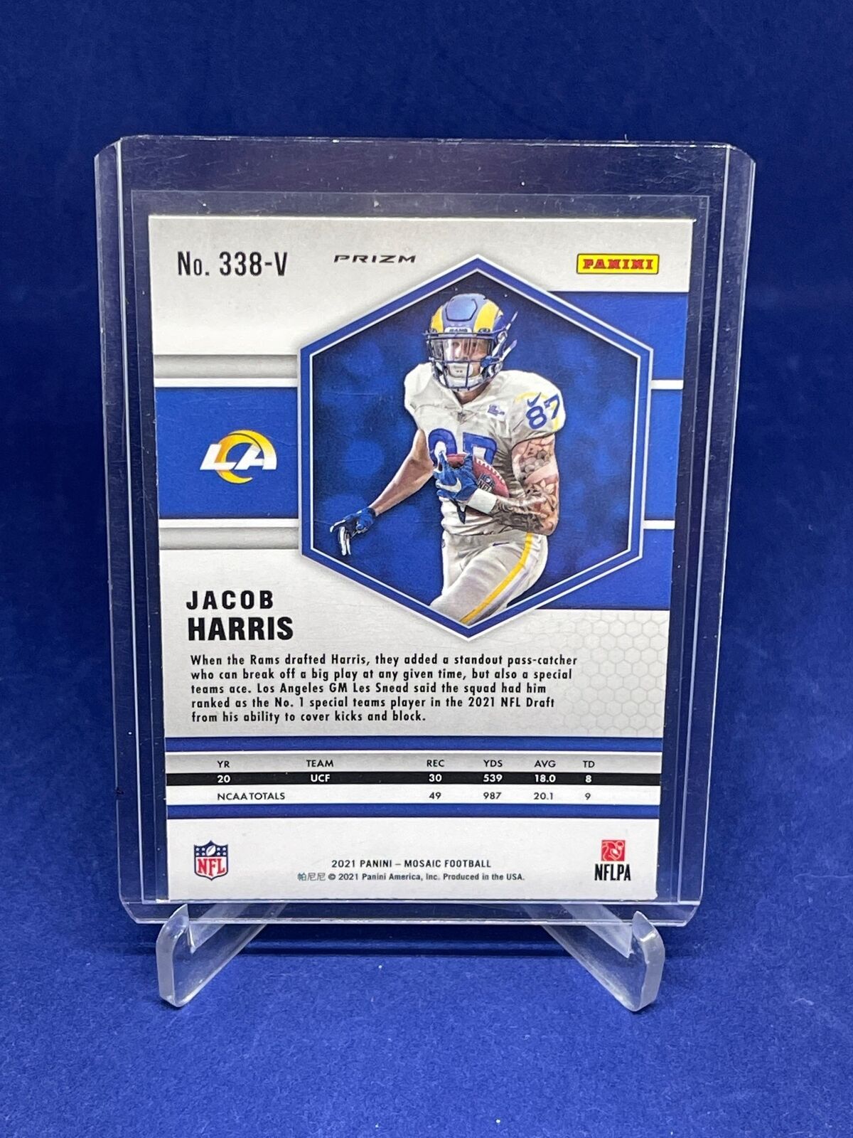 JACOB HARRIS 2021 PANINI MOSAIC SILVER PRIZM PHOTO VARIATION ROOKIE SP RC
