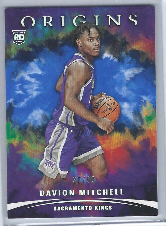 DAVION MITCHELL 2021-22 PANINI ORIGINS BLUE ROOKIE RC #D 39/99