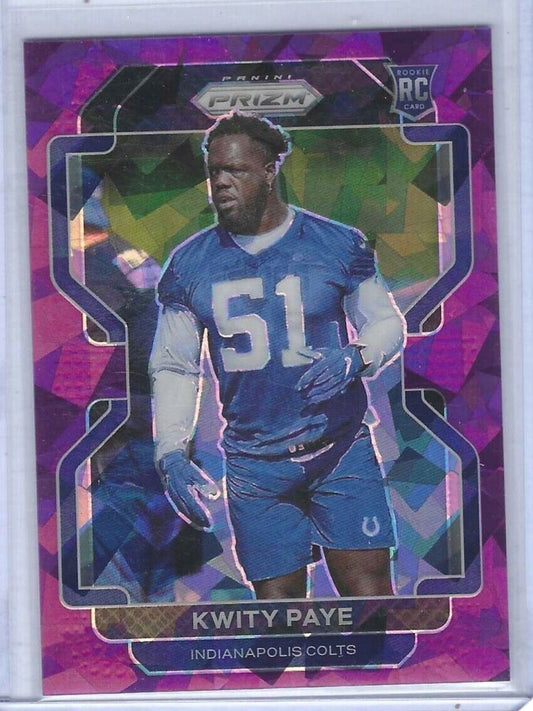 KWITY PAYE 2021 PANINI PRIZM PURPLE CRACKED ICE PRIZMS ROOKIE RC #D /225