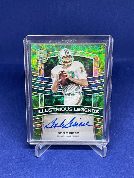 BOB GRIESE 2021 PANINI SPECTRA ILLUSTRIOUS LEGENDS GREEN PRIZM AUTO #D 3/10