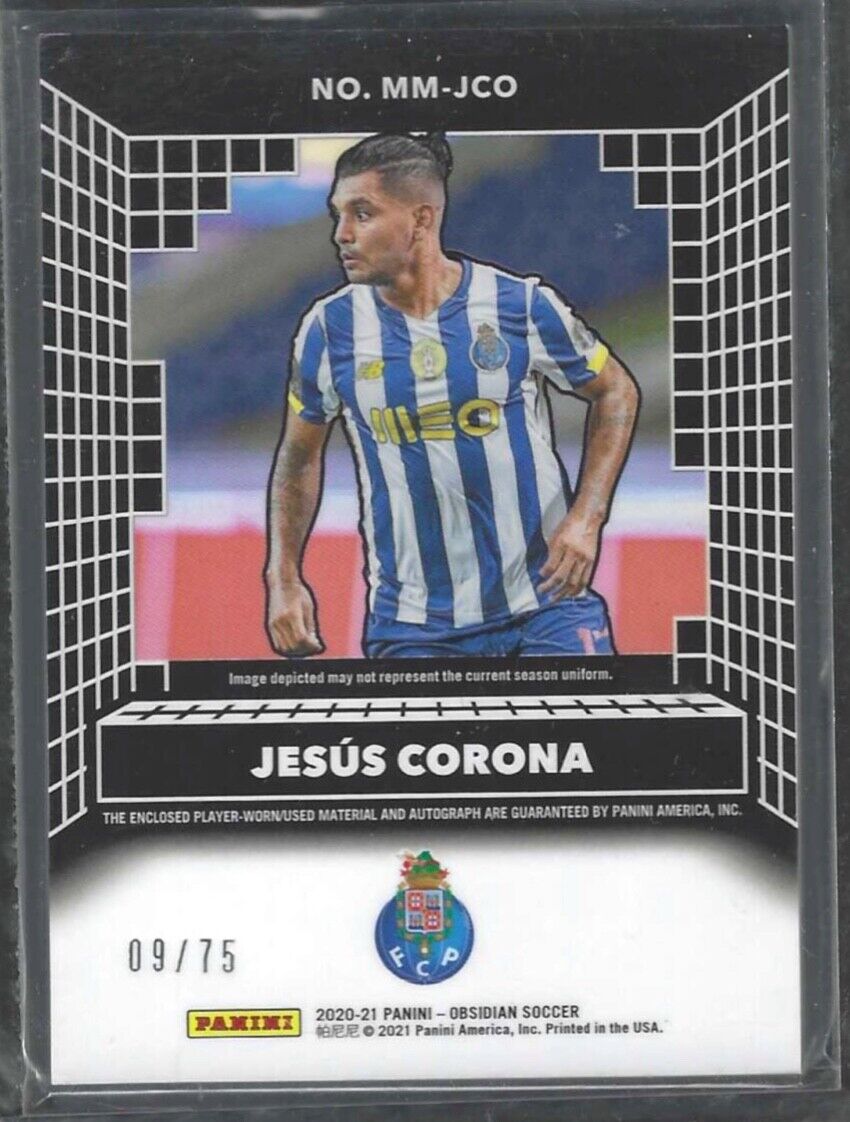 1/1 JESUS CORONA 2020-21 PANINI OBSIDIAN MATRIX PURPLE PATCH AUTO #D 9/75 JSY #9