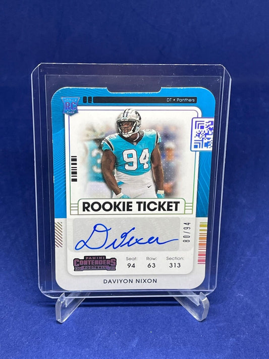 DAVIYON NIXON 2021 PANINI CONTENDERS TICKET STUB DIE CUT ROOKIE AUTO RC #D 90/94