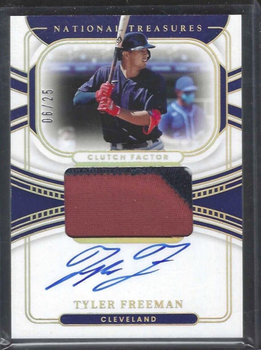 TYLER FREEMAN 2022 PANINI NATIONAL TREASURES CLUTCH FACTOR PATCH AUTO #D 06/25