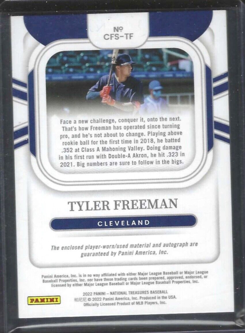 TYLER FREEMAN 2022 PANINI NATIONAL TREASURES CLUTCH FACTOR PATCH AUTO #D 06/25