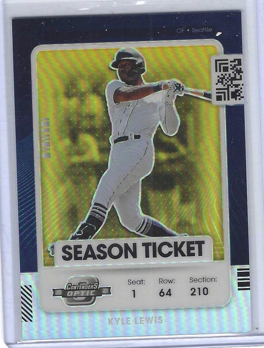 KYLE LEWIS 2021 PANINI OPTIC CONTENDERS GOLD HOLO PRIZM SEASON TICKET #D 07/10