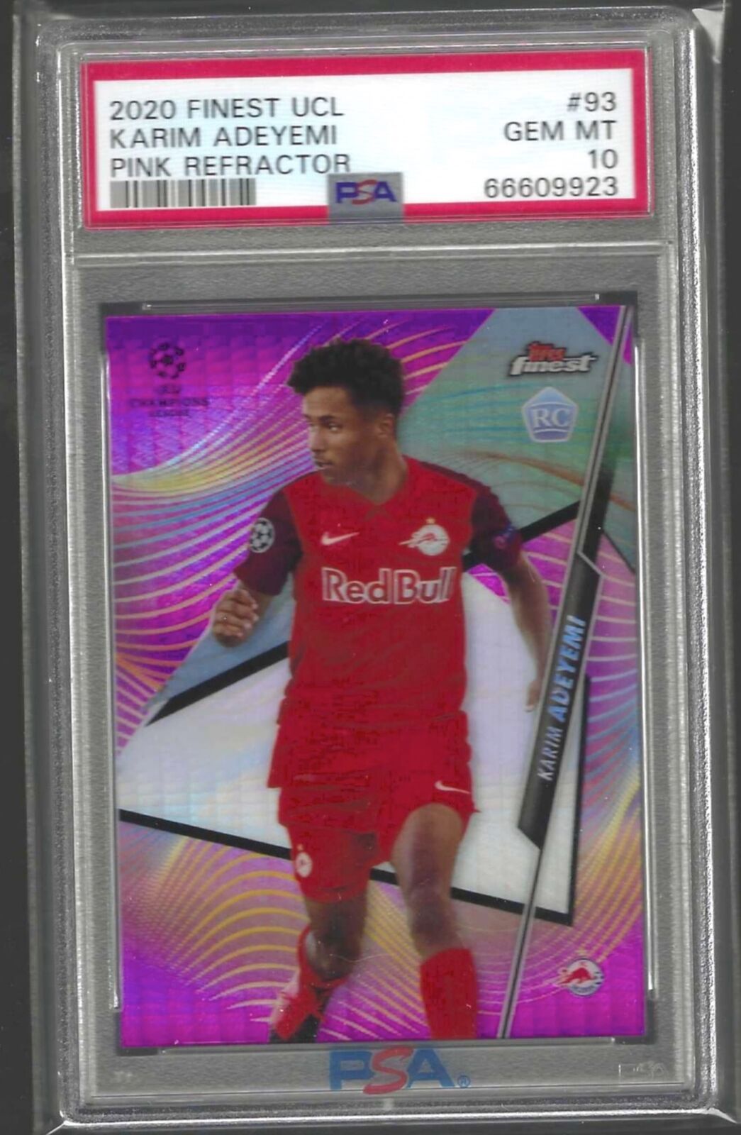 KARIM ADEYEMI 2020-21 TOPPS FINEST PINK HYPER REFRACTOR RC /125 PSA 10 POP 1/1