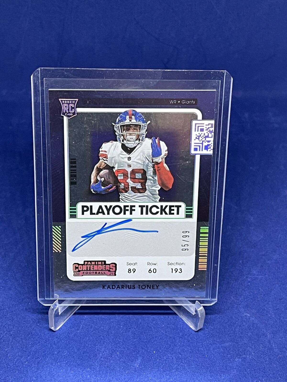 KADARIUS TONEY 2021 PANINI CONTENDERS PLAYOFF TICKET AUTO ROOKIE RC #D 95/99