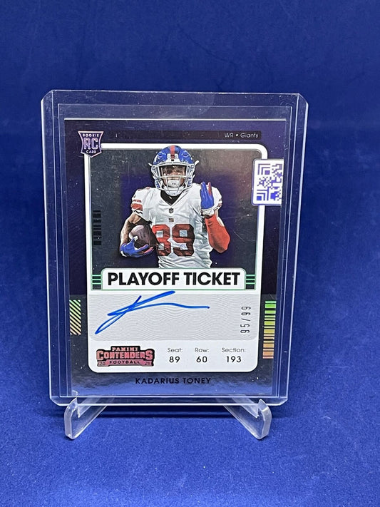 KADARIUS TONEY 2021 PANINI CONTENDERS PLAYOFF TICKET AUTO ROOKIE RC #D 95/99
