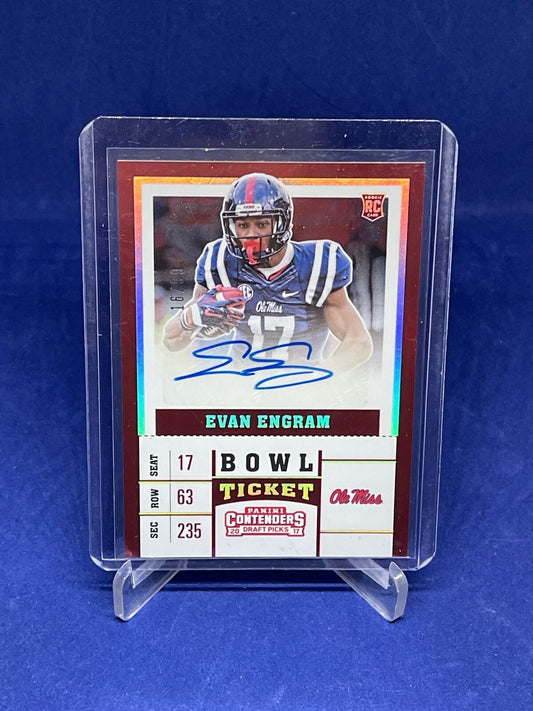 EVAN ENGRAM 2017 PANINI CONTENDERS DRAFT PICKS BOWL TICKET AUTO RC #D 16/99